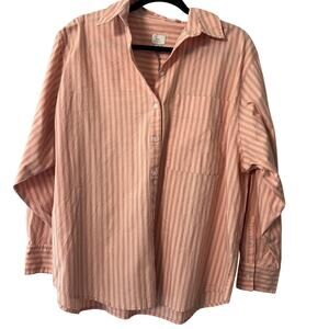 A New Day Women's Coral Long Sleeve Oversized Button Down Shirt - Medium - NWT
